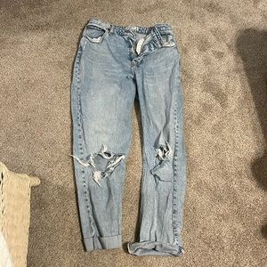 Dad high rise - like super high rise. Abercrombie and fitch